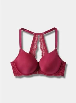 TORRID Plunge Push-Up Smooth Front Close Racerback Bra -Cheap Torrid Shop 10330180 01724 flat