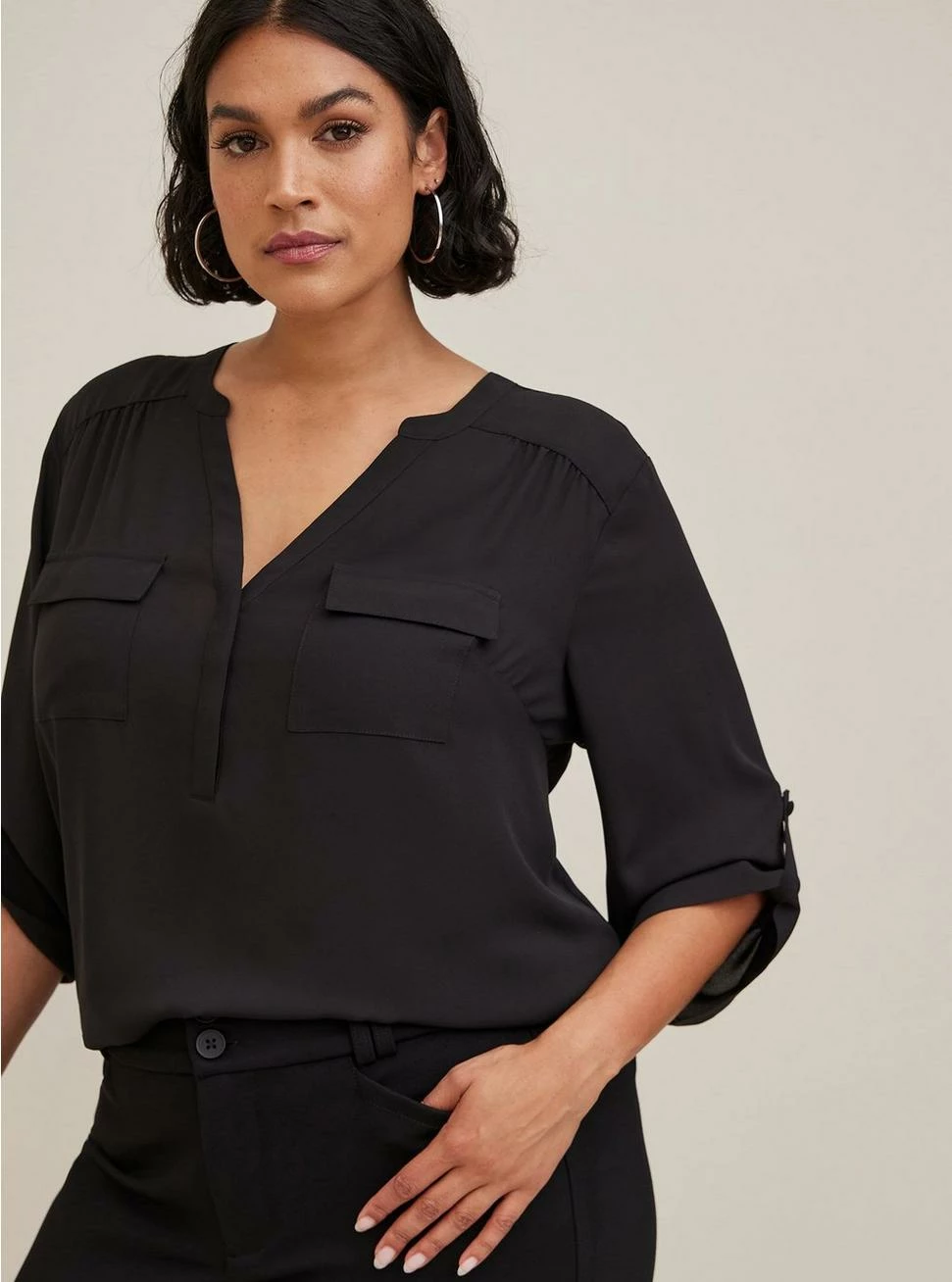 TORRID Harper Georgette Pullover 3/4 Sleeve Blouse 3 TORRID Harper Georgette Pullover 3/4 Sleeve Blouse