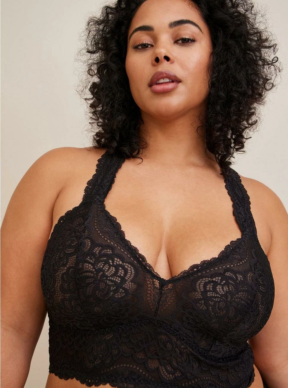 TORRID Unlined Lace Solid Racerback Bralette 4 TORRID Unlined Lace Solid Racerback Bralette - Image 2