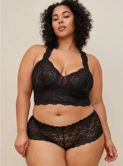TORRID Unlined Lace Solid Racerback Bralette 10 TORRID Unlined Lace Solid Racerback Bralette -Cheap Torrid Shop 10987315 02124 av2