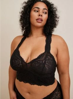 TORRID Unlined Lace Solid Racerback Bralette