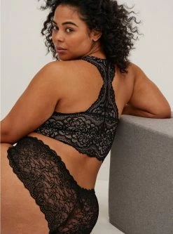 TORRID Unlined Lace Solid Racerback Bralette -Cheap Torrid Shop 10987315 09235 av2