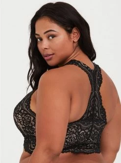 TORRID Unlined Lace Solid Racerback Bralette -Cheap Torrid Shop 10987315 09235 av3