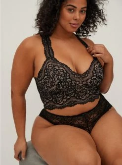 TORRID Unlined Lace Solid Racerback Bralette