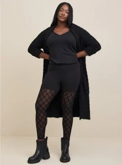 Null Full Length Signature Waist Flocked Legging