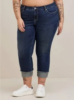 TORRID Crop Boyfriend Straight Vintage Stretch Mid-Rise Jean