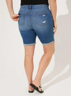 TORRID Bermuda Boyfriend Vintage Stretch Mid-Rise Short -Cheap Torrid Shop 11180467 10380 av2