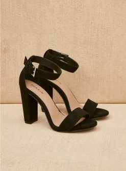 Null Two Strap Tapered Heel Sandal (WW) -Cheap Torrid Shop 11227583 00133 pdped