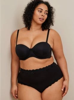 TORRID Cotton High-Rise Cheeky Lace Trim Panty