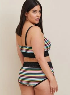 TORRID Cotton Mid-Rise Cheeky Lace Trim Panty -Cheap Torrid Shop 11440427 08005 av2