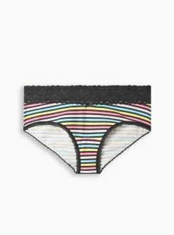 TORRID Cotton Mid-Rise Cheeky Lace Trim Panty -Cheap Torrid Shop 11440427 08005 flat