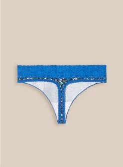 TORRID Cotton Mid-Rise Thong Lace Trim Panty -Cheap Torrid Shop 11440548 07877 av2