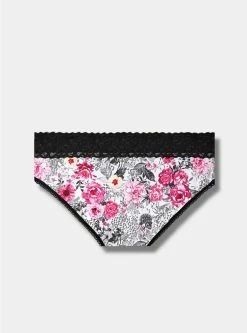 TORRID Cotton Mid-Rise Hipster Lace Trim Panty -Cheap Torrid Shop 11440566 06261 av2