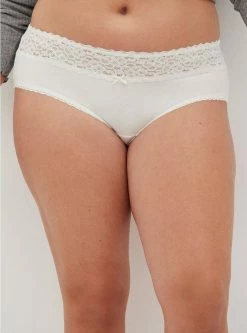 TORRID Cotton Mid-Rise Hipster Lace Trim Panty -Cheap Torrid Shop 11440566 06452 av2