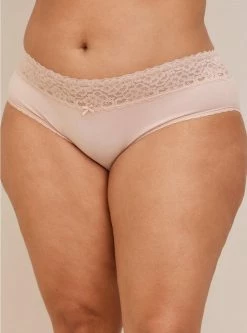 TORRID Cotton Mid-Rise Hipster Lace Trim Panty -Cheap Torrid Shop 11440566 08135 av1