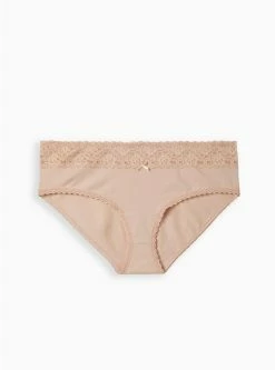 TORRID Cotton Mid-Rise Hipster Lace Trim Panty -Cheap Torrid Shop 11440566 08135 flat
