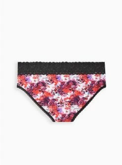 TORRID Cotton Mid-Rise Hipster Lace Trim Panty -Cheap Torrid Shop 11440566 09690 av2