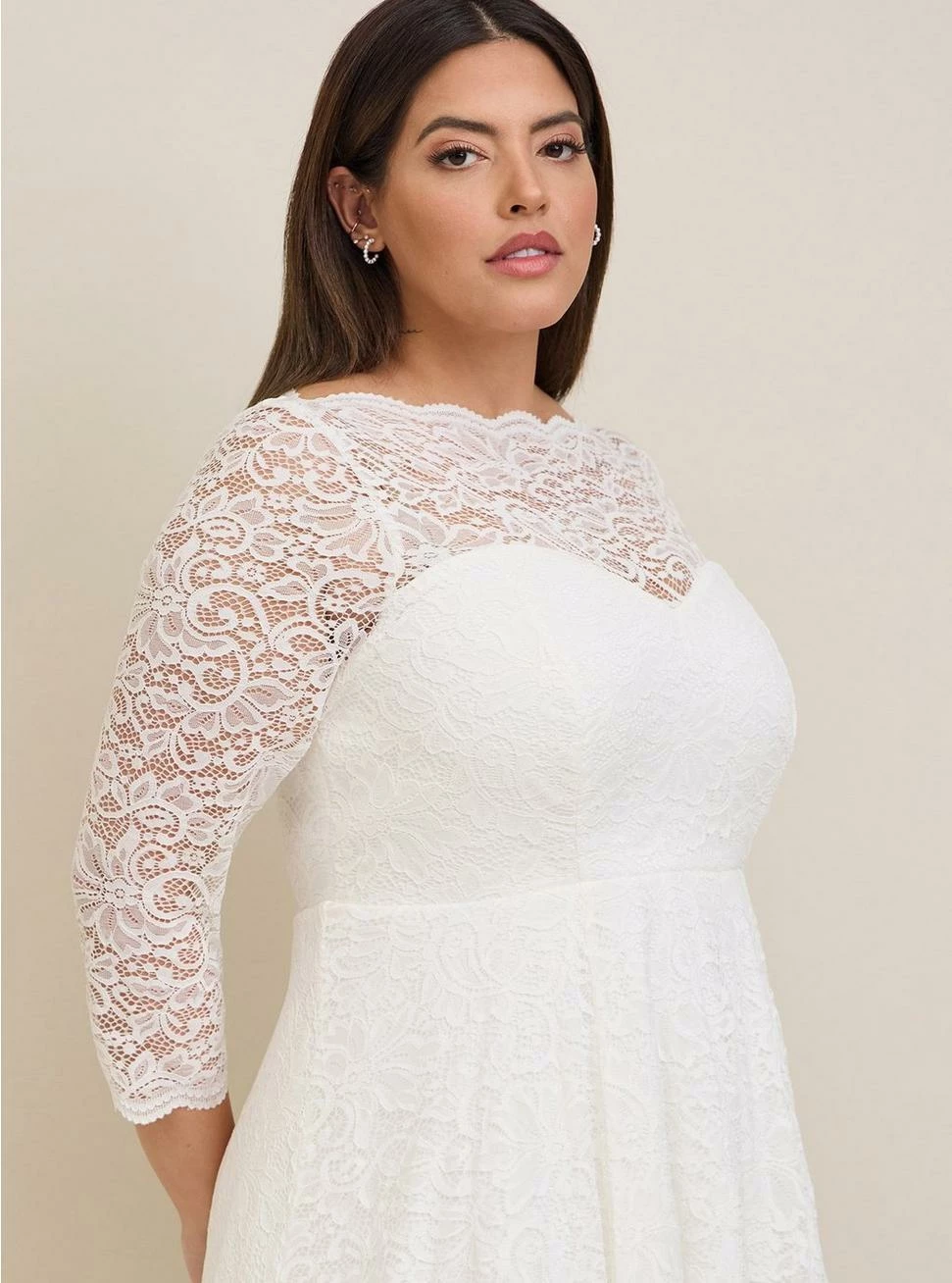 TORRID Ivory Lace Tea-Length Wedding Dress 5 TORRID Ivory Lace Tea-Length Wedding Dress - Image 3