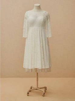TORRID Ivory Lace Tea-Length Wedding Dress 10 TORRID Ivory Lace Tea-Length Wedding Dress -Cheap Torrid Shop 11571098 00148 av7