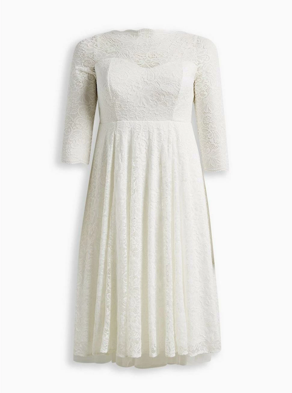TORRID Ivory Lace Tea-Length Wedding Dress 7 TORRID Ivory Lace Tea-Length Wedding Dress - Image 5