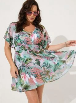 TORRID Mesh Smock Waist Coverup Dress