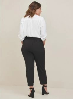TORRID Pull-On Taper Stretch Crepe High-Rise Tie-Front Pant -Cheap Torrid Shop 11890922 00684 av2