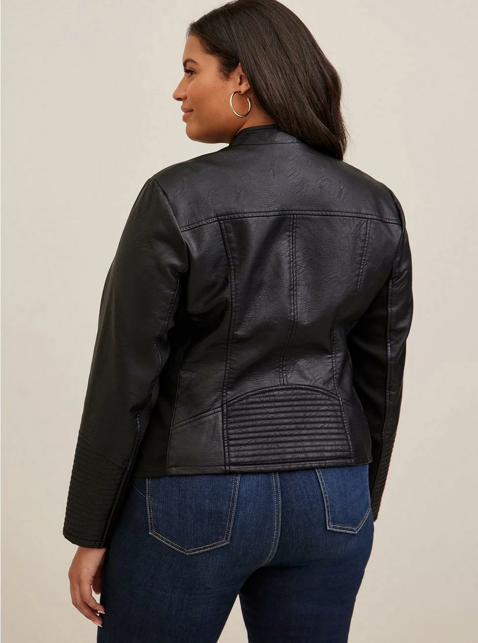 TORRID Faux Leather Collarless Moto Jacket 5 TORRID Faux Leather Collarless Moto Jacket - Image 3