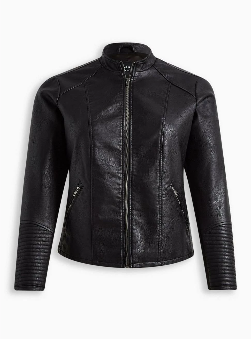 TORRID Faux Leather Collarless Moto Jacket 8 TORRID Faux Leather Collarless Moto Jacket - Image 6