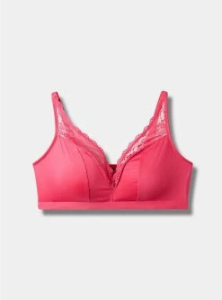 TORRID Lightly Lined Microfiber Plunge Bralette -Cheap Torrid Shop 12024849 00440 flat