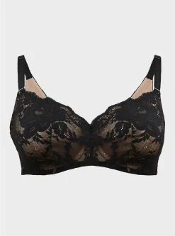 TORRID Full-Coverage Balconette Lightly Lined Exploded Floral Lace 360° Back Smoothing™ Bra -Cheap Torrid Shop 12120773 10092 flat