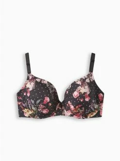 TORRID T-Shirt Lightly Lined Print 360° Back Smoothing™ Bra -Cheap Torrid Shop 12131946 08410 flat
