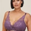 TORRID XO Plunge Push-Up Floral Lace Straight Back Bra