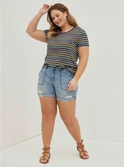 TORRID 5 Inch Vintage Stretch Mid-Rise Short -Cheap Torrid Shop 12443872 02620 av3