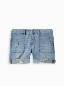TORRID 5 Inch Vintage Stretch Mid-Rise Short -Cheap Torrid Shop 12443872 02620 flat
