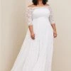 TORRID White Lace Off Shoulder A-Line Wedding Dress -Cheap Torrid Shop 12448203 05590 hi
