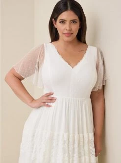 TORRID Ivory Lace A-line Boho Wedding Dress 9 TORRID Ivory Lace A-line Boho Wedding Dress -Cheap Torrid Shop 12448363 05590 av2