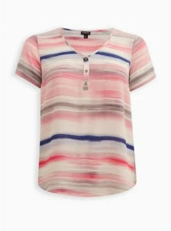 TORRID Georgette Hi-Low Button Detail Blouse -Cheap Torrid Shop 12863461 00115 flat