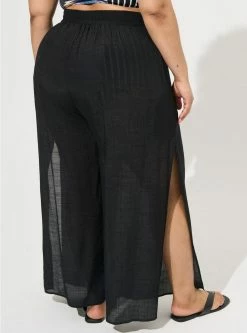 TORRID Crepe Side Slit Beach Pant -Cheap Torrid Shop 13037688 00684 av2