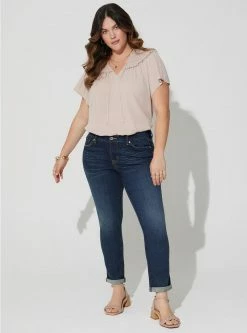 TORRID Boyfriend Straight Vintage Stretch Mid-Rise Jean