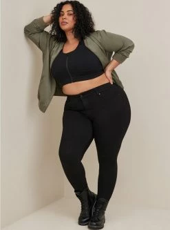 TORRID Low-Impact Wireless Zip-Front Active Sports Bra -Cheap Torrid Shop 14334537 00133 av3