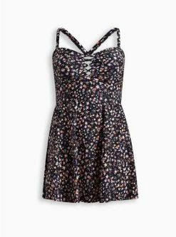 TORRID Wireless Long Lattice Front Swim Dress With Brief -Cheap Torrid Shop 14339571 09420 flat