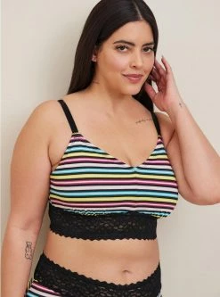 TORRID Lightly Lined Cotton Lace Hem Bralette