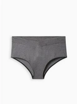 TORRID Microfiber Mid-Rise Brief Heather Panty -Cheap Torrid Shop 15064313 06398 flat