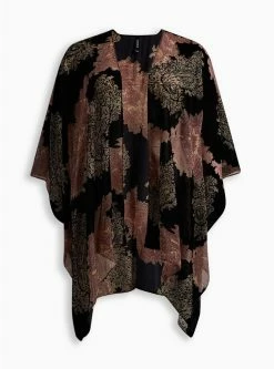 Null Velvet Burnout Ruana -Cheap Torrid Shop 15413980 00133 flat