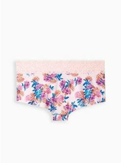TORRID Cotton Mid-Rise Boyshort Lace Trim Panty -Cheap Torrid Shop 15451972 07905 av2