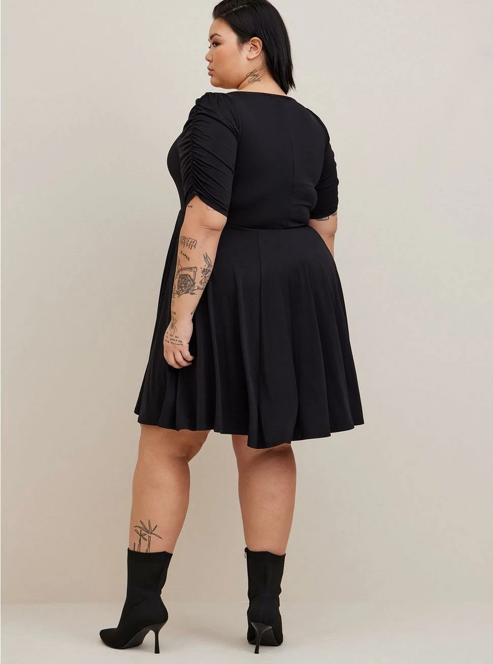 TORRID Mini Studio Knit Cinch Front Skater Dress 4 TORRID Mini Studio Knit Cinch Front Skater Dress - Image 2