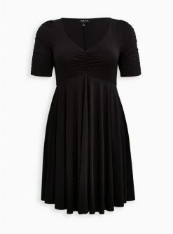 TORRID Mini Studio Knit Cinch Front Skater Dress 11 TORRID Mini Studio Knit Cinch Front Skater Dress -Cheap Torrid Shop 15480656 00133 flat