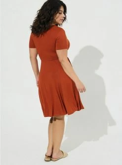 TORRID At The Knee Super Soft Drape Front Skater Dress 9 TORRID At The Knee Super Soft Drape Front Skater Dress -Cheap Torrid Shop 15615731 05473 av2