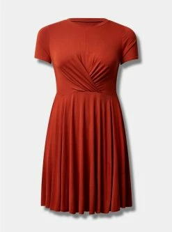 TORRID At The Knee Super Soft Drape Front Skater Dress 11 TORRID At The Knee Super Soft Drape Front Skater Dress -Cheap Torrid Shop 15615731 05473 flat