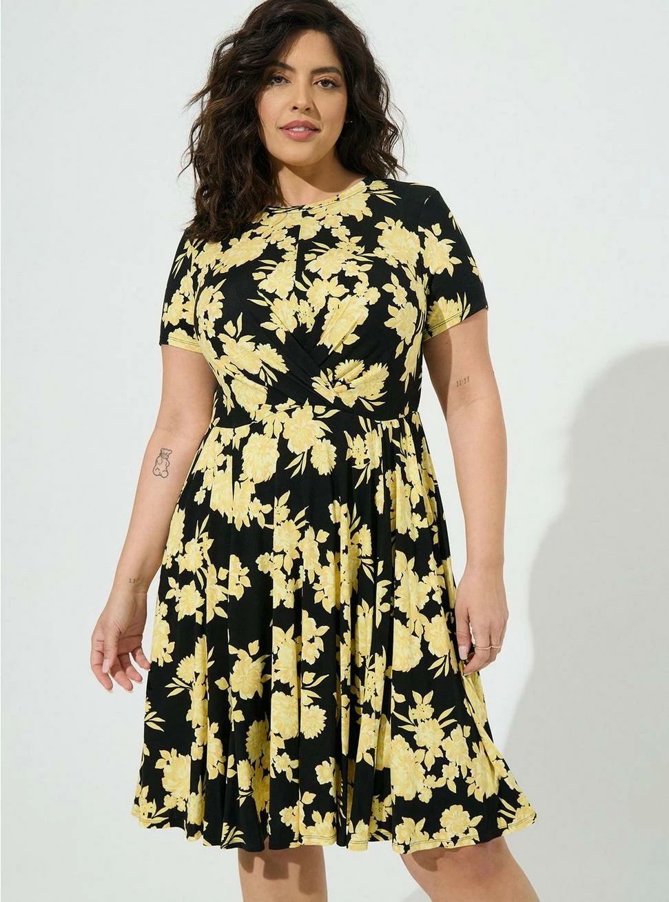 TORRID At The Knee Super Soft Drape Front Skater Dress 5 TORRID At The Knee Super Soft Drape Front Skater Dress - Image 3